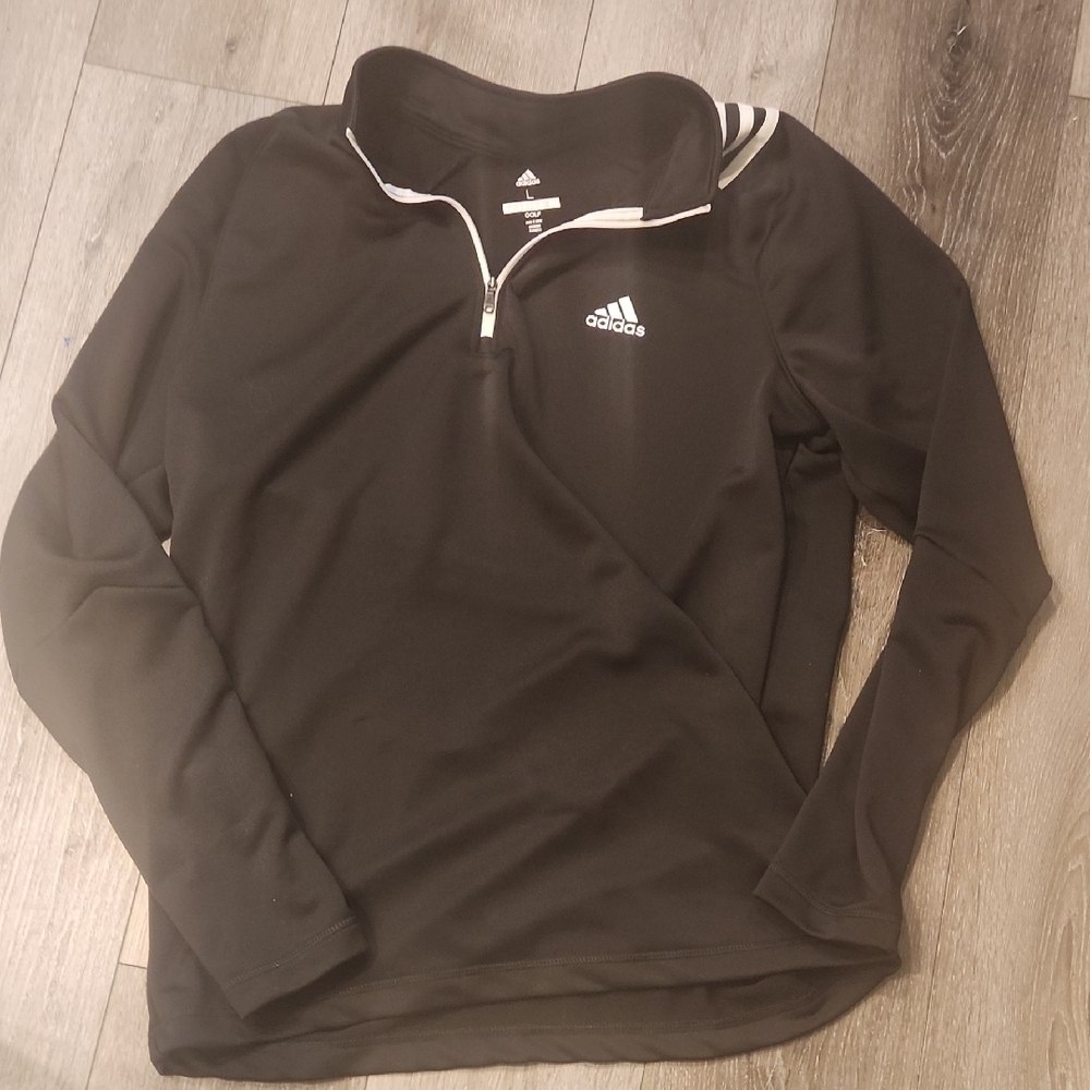 Adidas Golf  Black and White Quarter-Zip Top